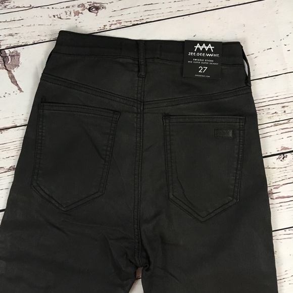 Zee Gee Why swizzle sticks coated jeans 27 NWT - Picture 6 of 8
